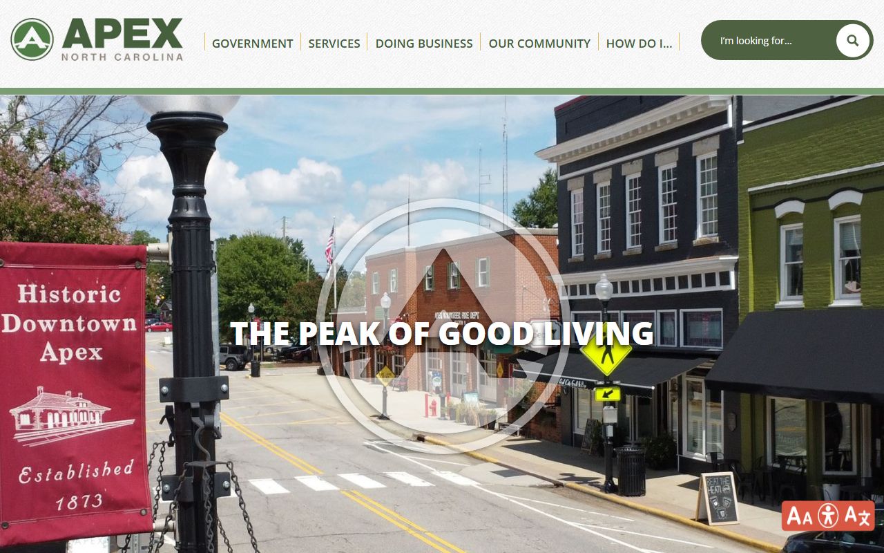 Town of Apex official website for municipal services