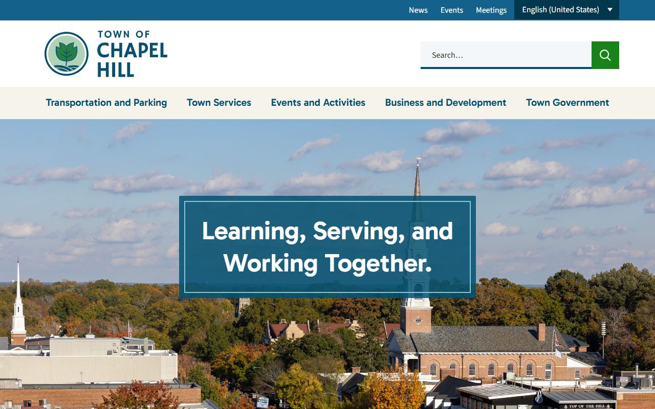 Town of Chapel Hill official website for municipal services