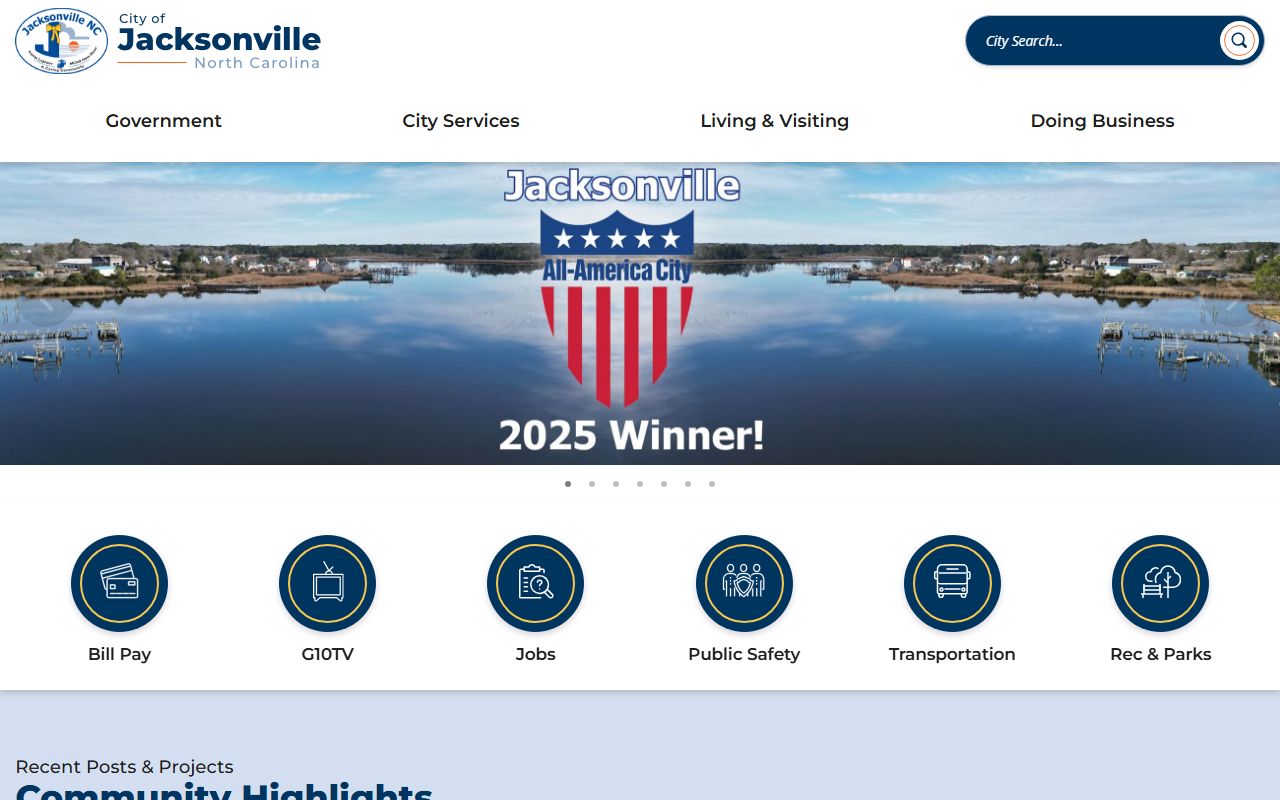 City of Jacksonville official website for municipal services