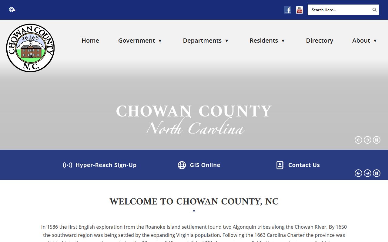 Chowan County government information portal with links to civil court records services in Edenton North Carolina