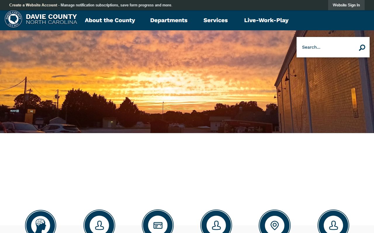 Davie County government website with civil court records resources