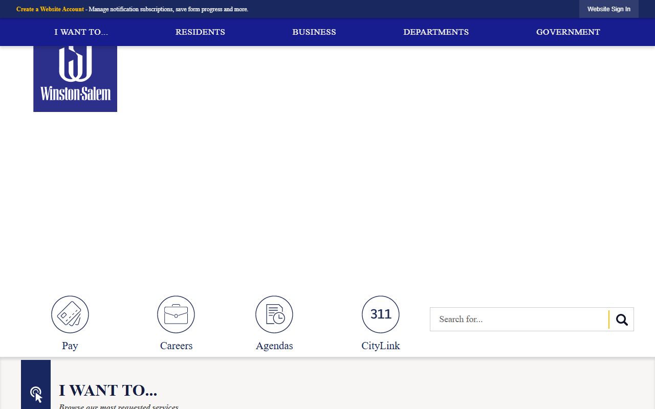 City of Winston-Salem official website with Forsyth County civil court records resources