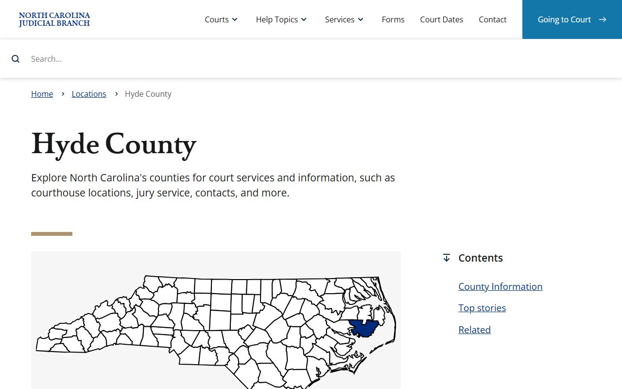 Hyde County NC Judicial Branch civil court records