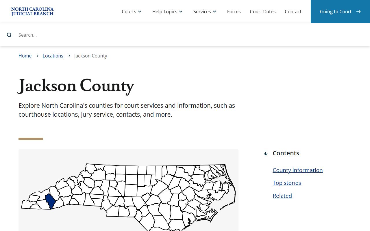 Jackson County NC Judicial Branch civil court records