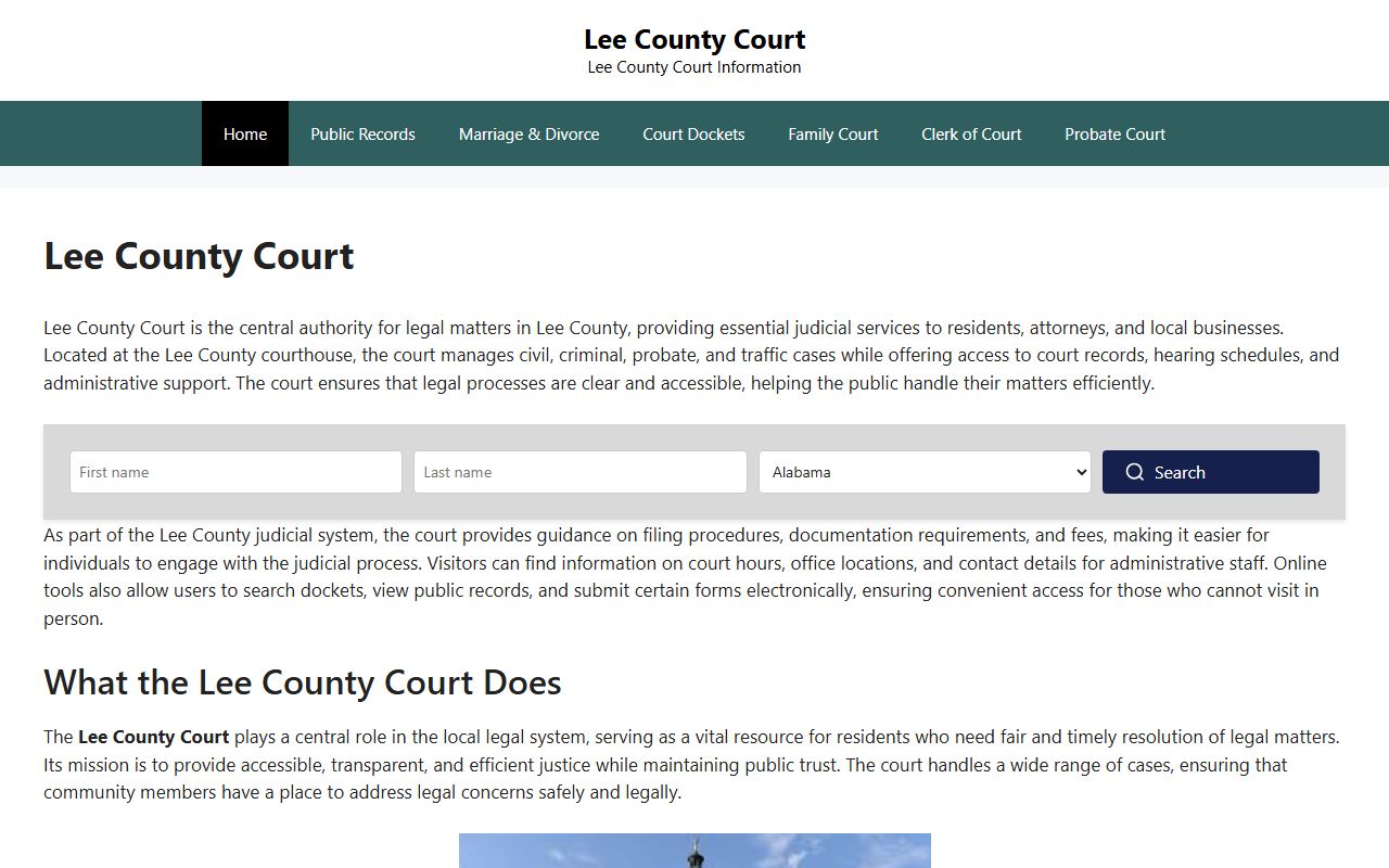Lee County courts civil court records portal