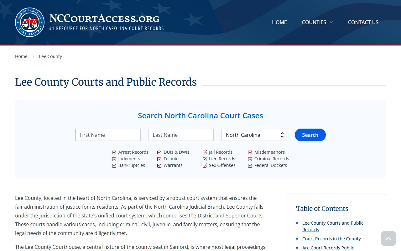 Lee County civil court records access guide