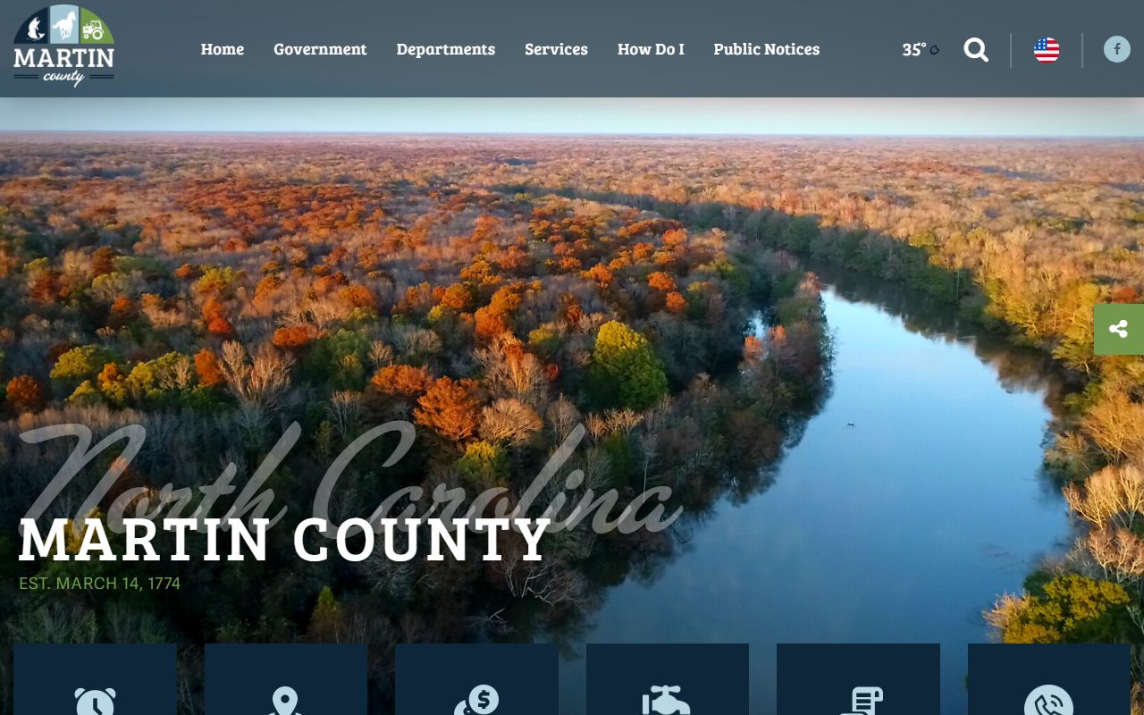Martin County government website with links to civil court records services in Williamston North Carolina