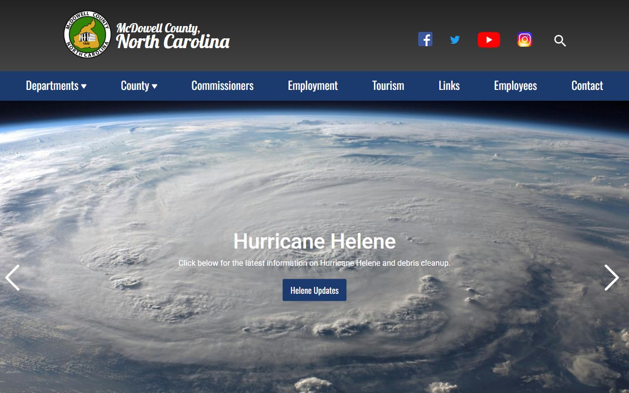 McDowell County government website with links to civil court records and county services in Marion North Carolina