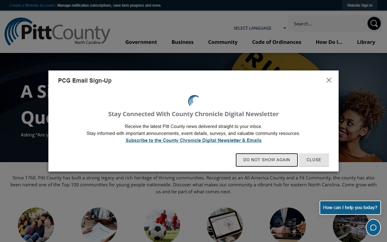 Pitt County government website civil court records
