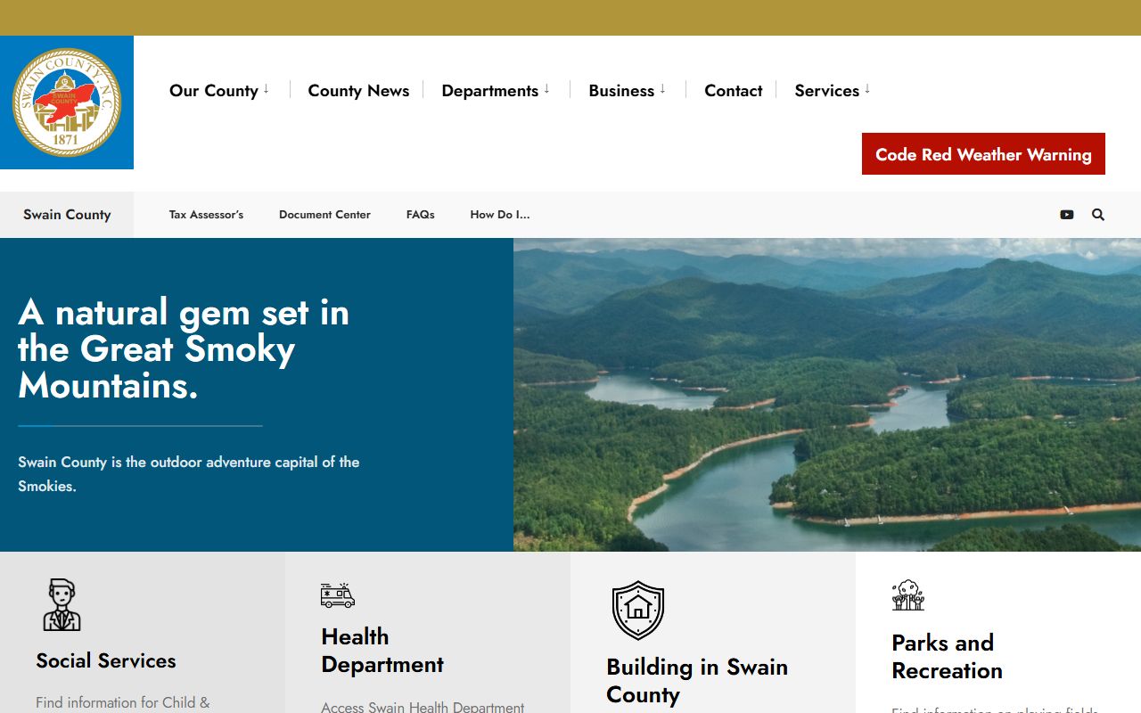 Swain County Government website with links to civil court records and services