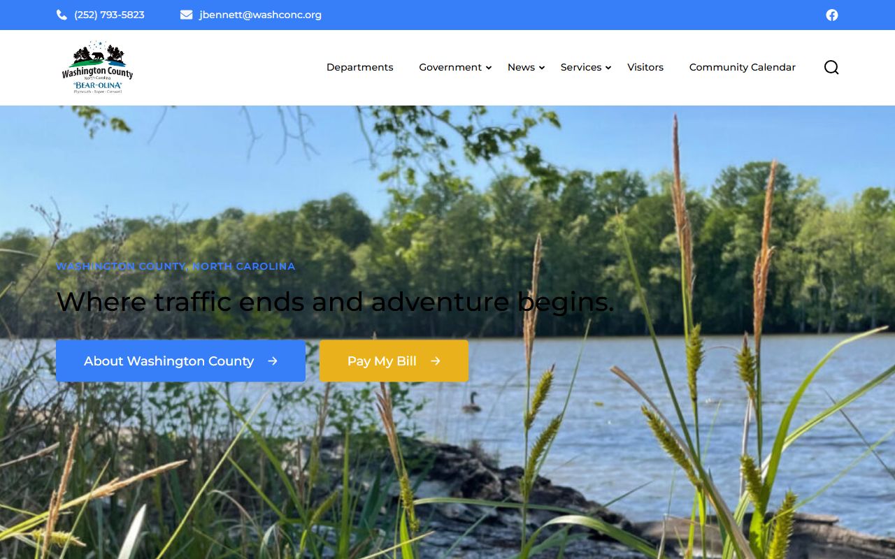 Washington County website with links to local services and civil court records in Plymouth North Carolina